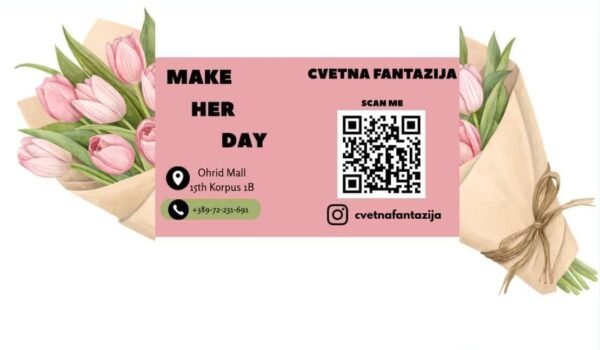 Флаер за цвеќарница со QR код